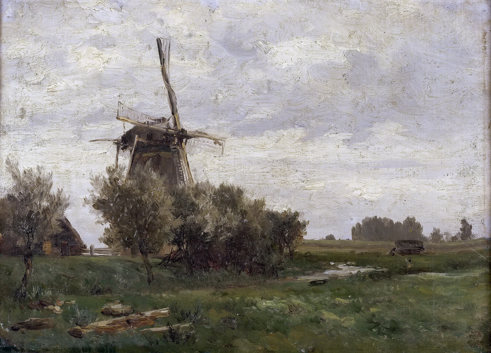 Картина - Ветряная мельница (Голландия), 1884