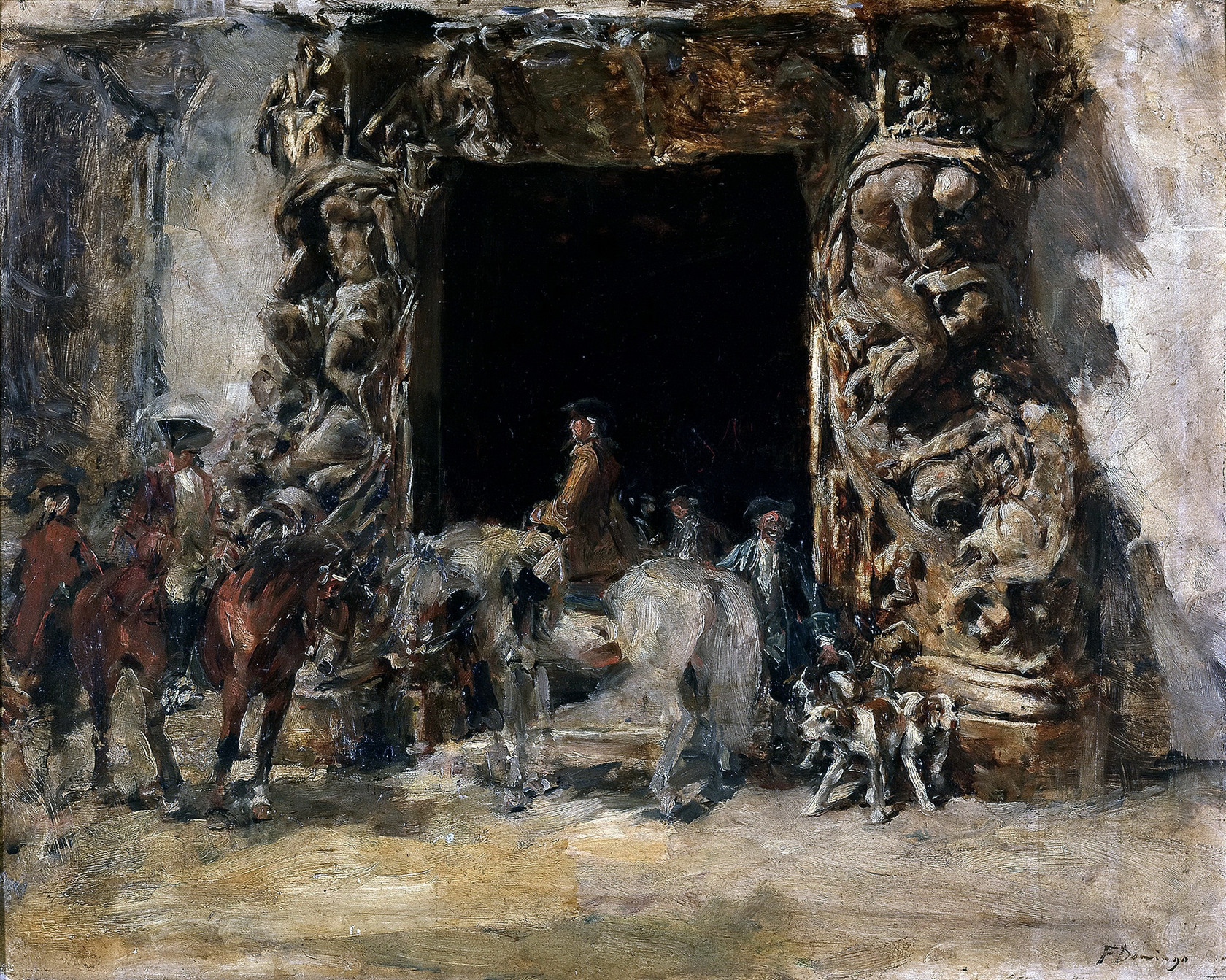 Картина Ворота дворца дель Маркес де Дос Агуас (Валенсия) 1885 - Музей Прадо