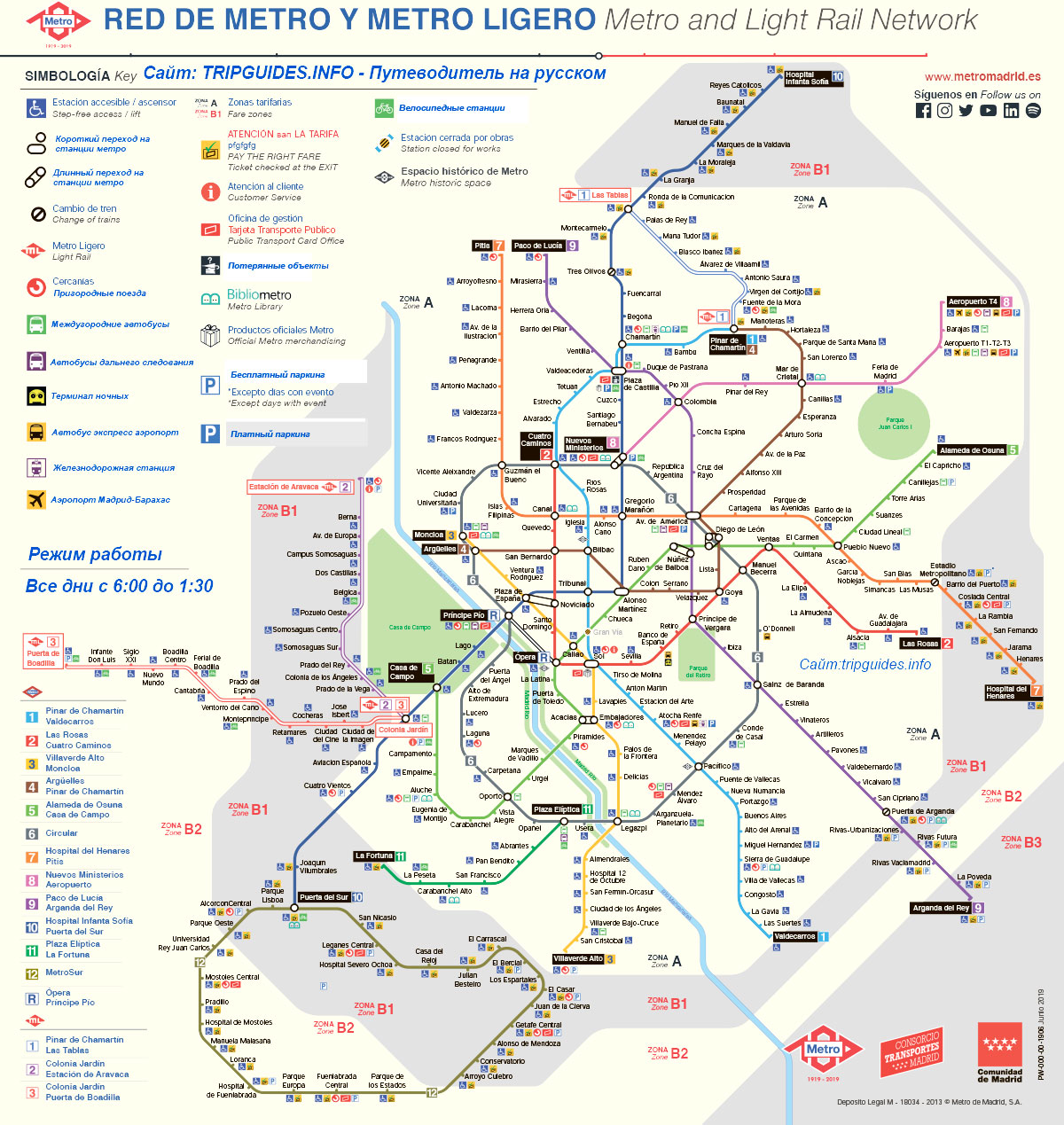 Схема Мадридского метрополитена