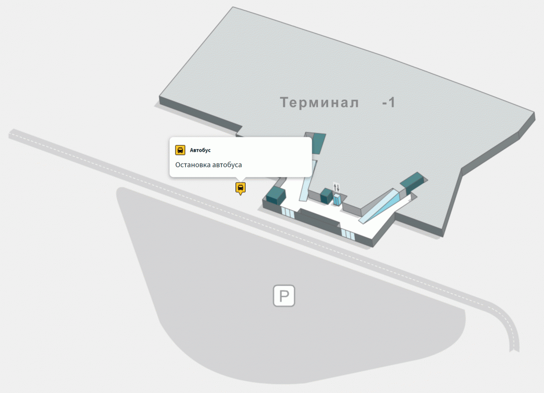 Схема нахождения автобусной остановки в аэропорту Тенерифе-Северный