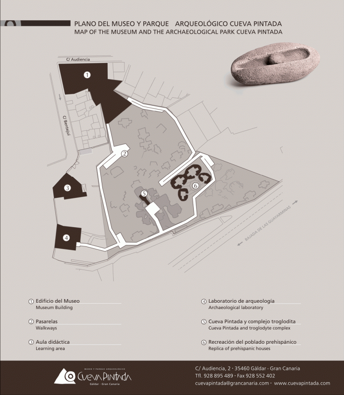 Схема - план пещеры Куэва-Пинтада в Гальдар на Гран-Канарии