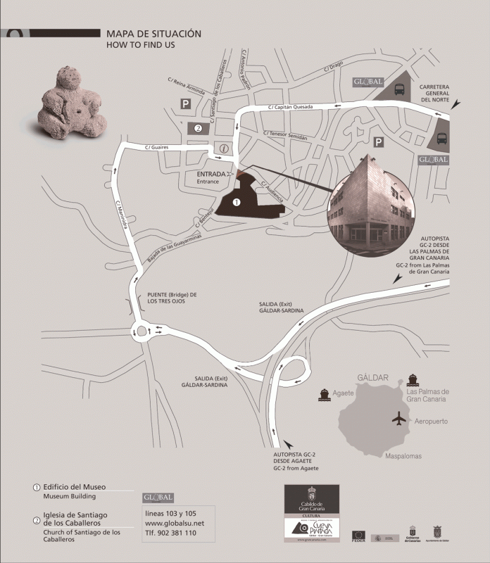 Схема - план пещеры Куэва-Пинтада в Гальдар на Гран-Канарии
