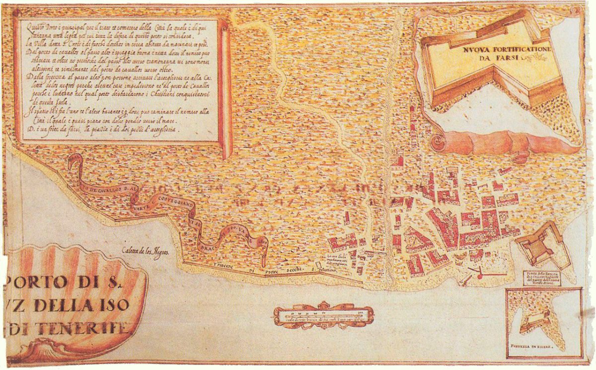 Карта Санта-Крус-де-Тенерифе (Леонардо Торриани 1588 год)