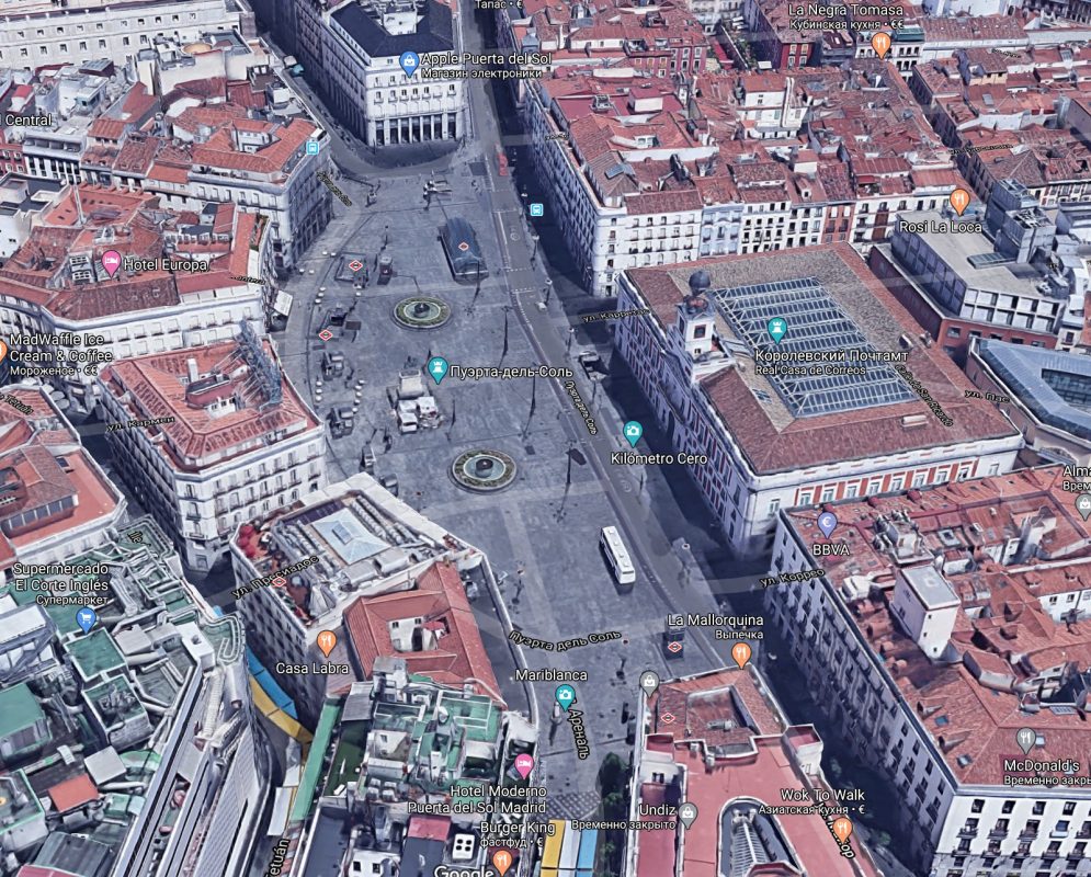 3D-карта Площадь Пуэрта-дель-Соль в Мадриде
