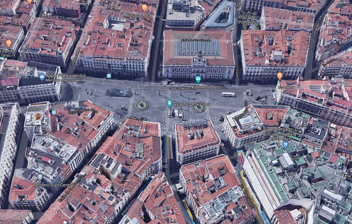 3D-карта Площадь Пуэрта-дель-Соль в Мадриде