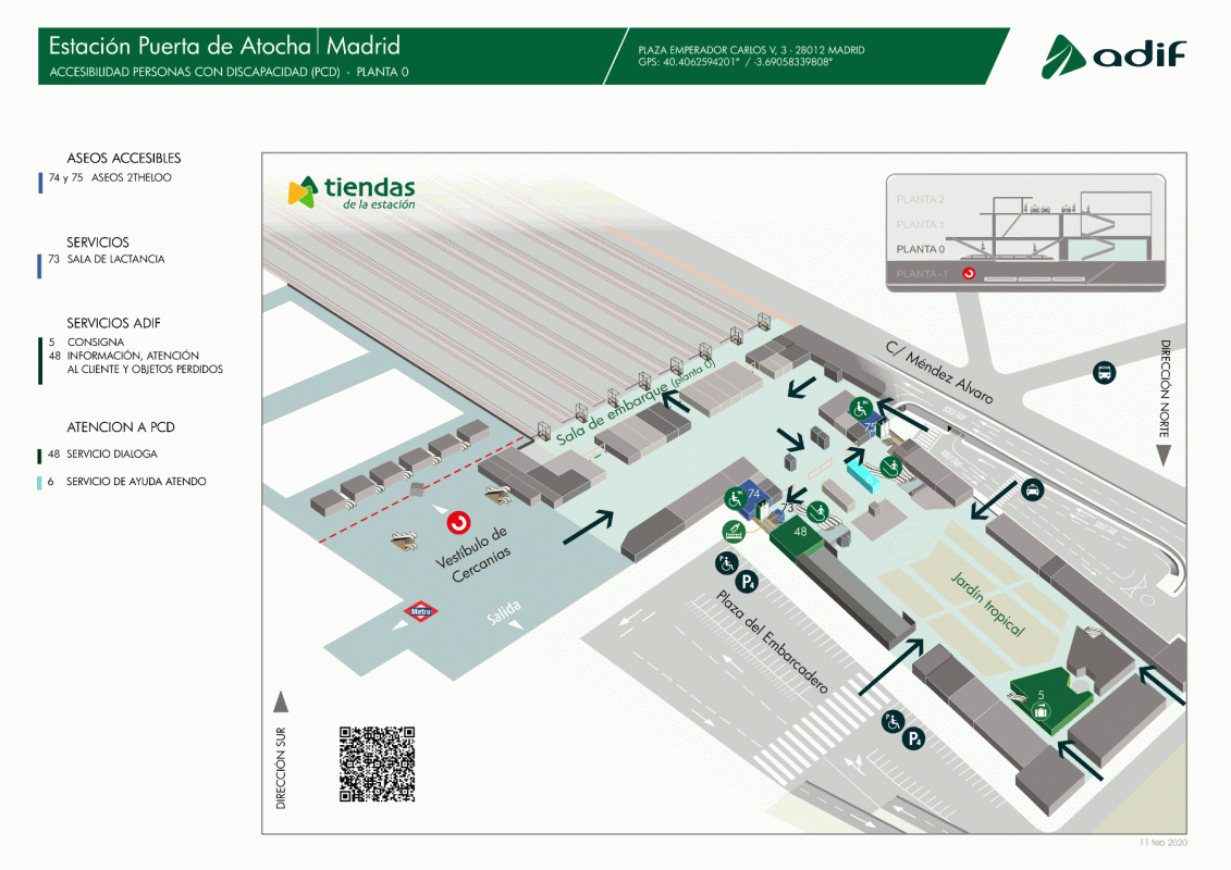 Станция: Puerta de Atocha - этаж 0 - доступ для инвалидов