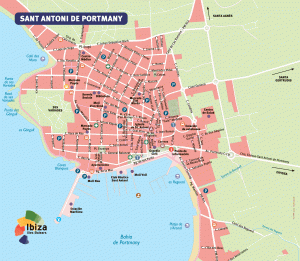 Карта Сан-Антонио-Абад - Ибица, Балеарские острова, Испания