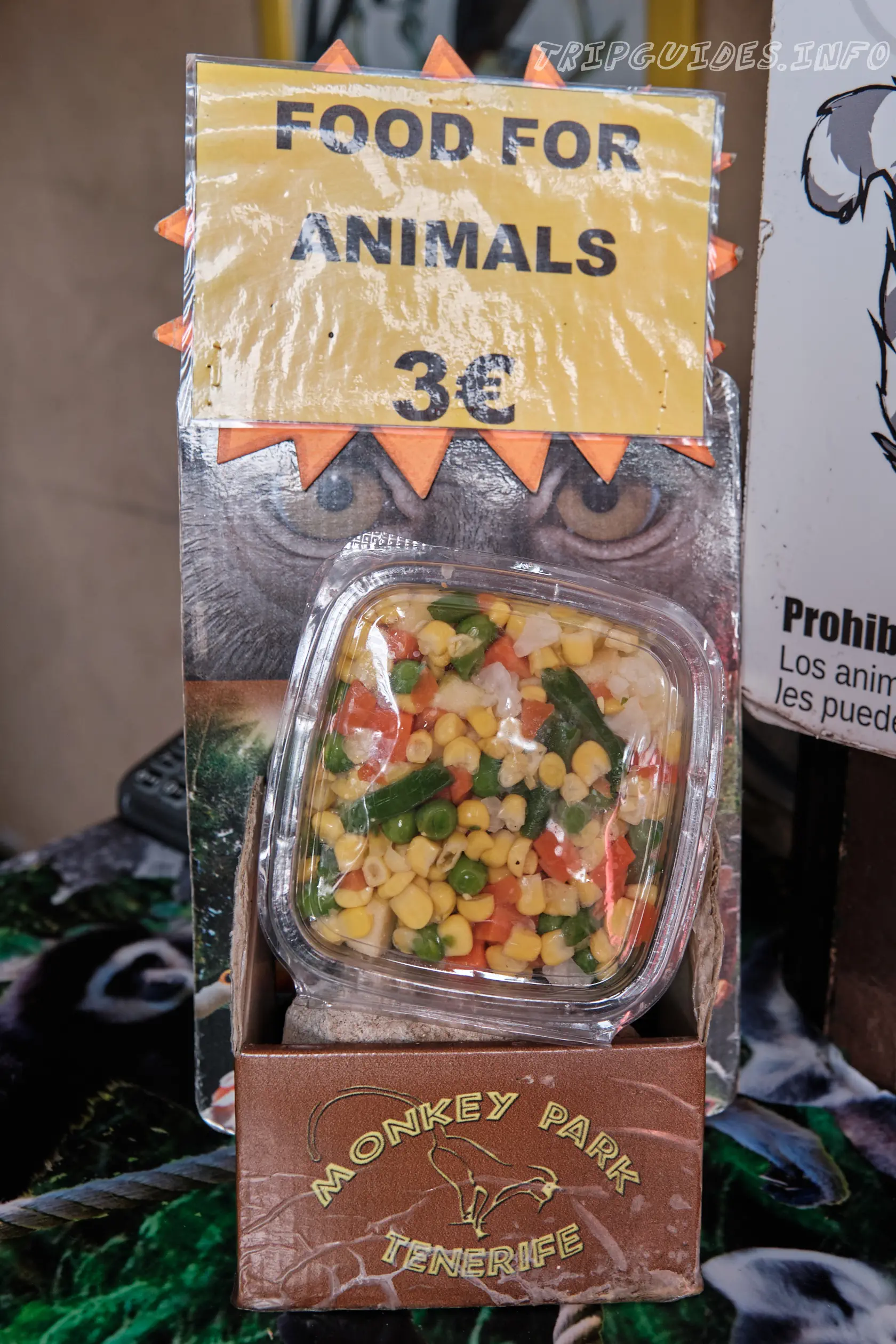 Еда для животных в Парке Обезьян на Тенерифе