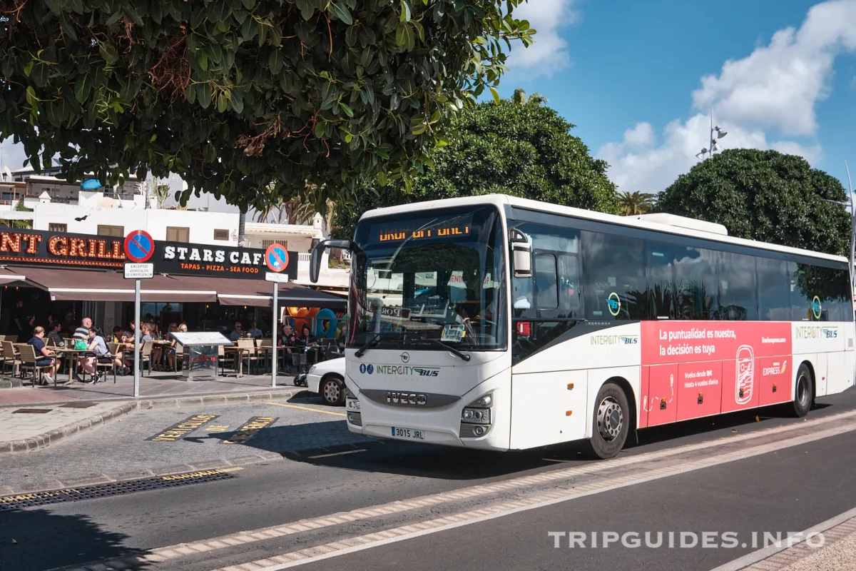 Автобусы (buses, guagua) в Пуэрто-дель-Кармен на Лансароте