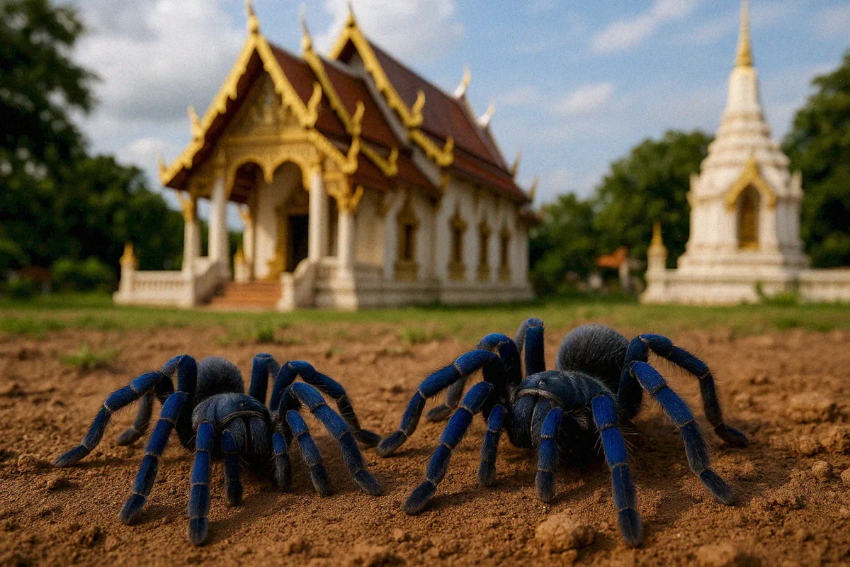 Опасные животные и насекомые Таиланда: Пауки-птицееды (Cyriopagopus lividus)