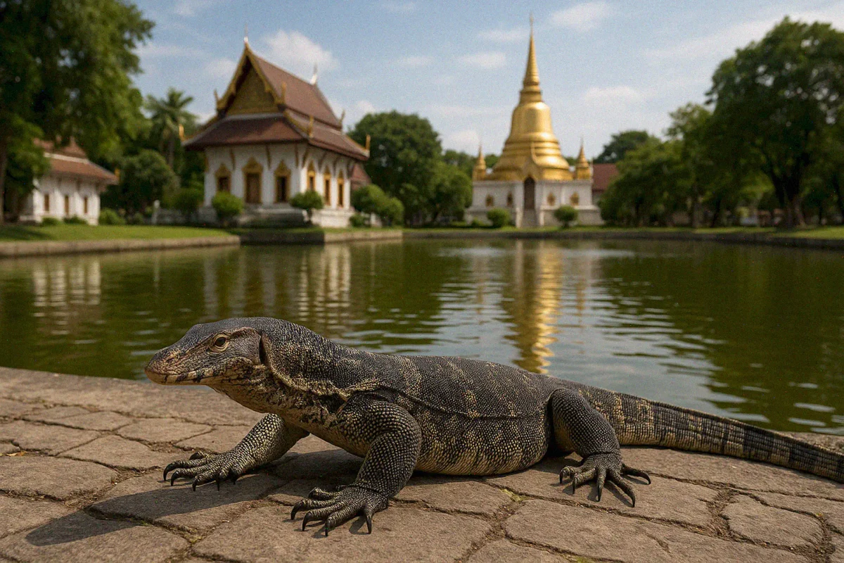 Опасные животные и насекомые Таиланда: Варан водяной (Varanus salvator)