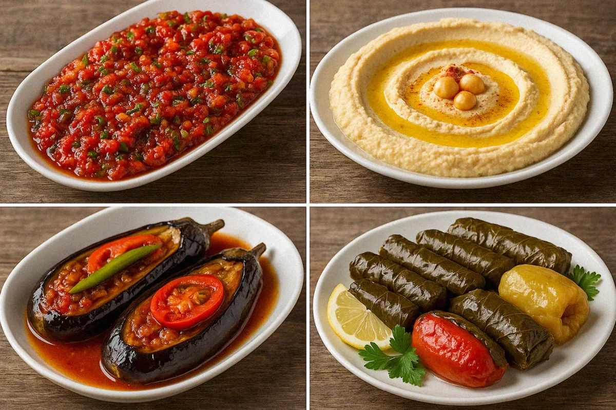Овощные блюда, салаты и закуски (Mezeler) в Турции