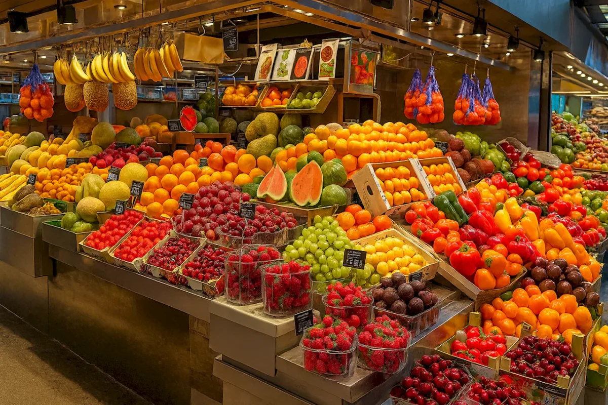 Овощи и фрукты - Рынок Санта-Катерина (Mercado de Santa Catalina) в Барселоне