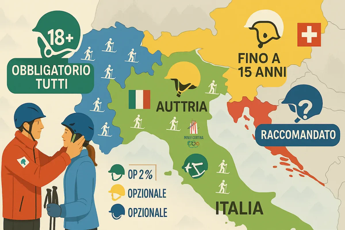 Сравнение законов об обязательных горнолыжных шлемах в Европе Италия Австрия Швейцария Франция 2025