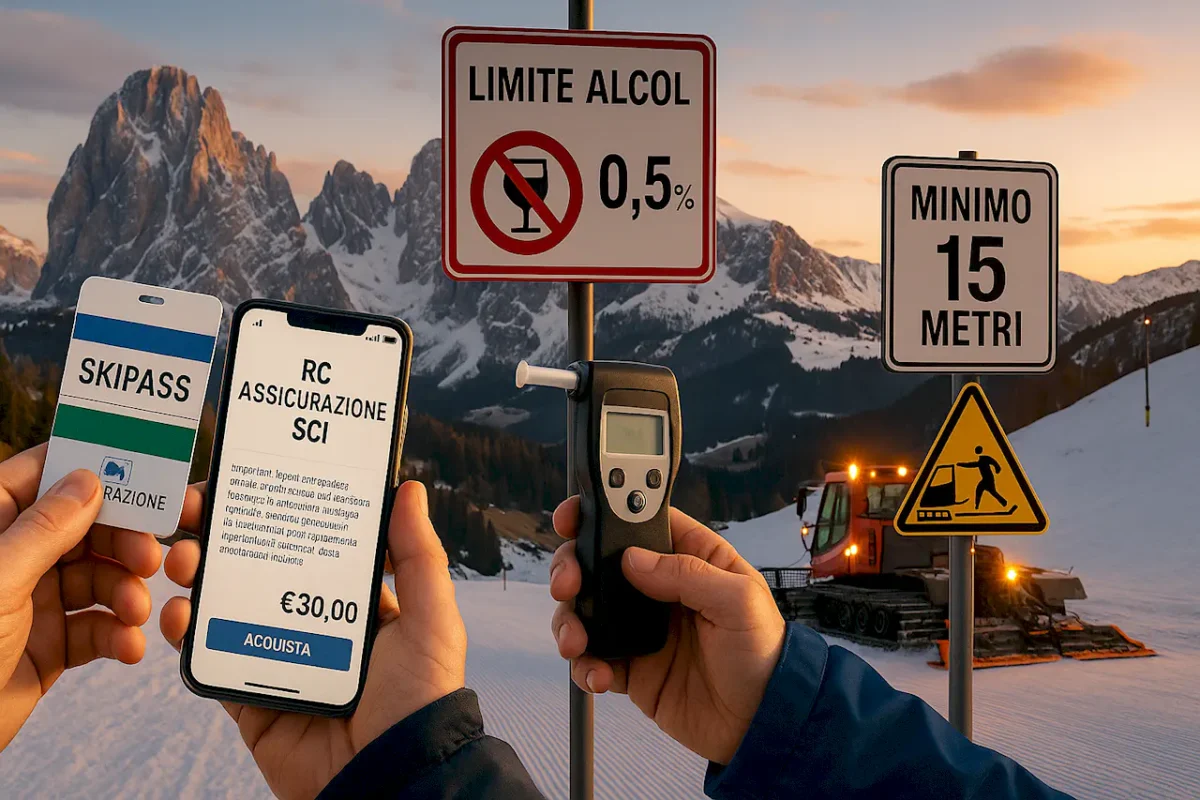 Дополнительные требования безопасности на склонах Италии страхование RC алкоголь 0.5 промилле правила движения