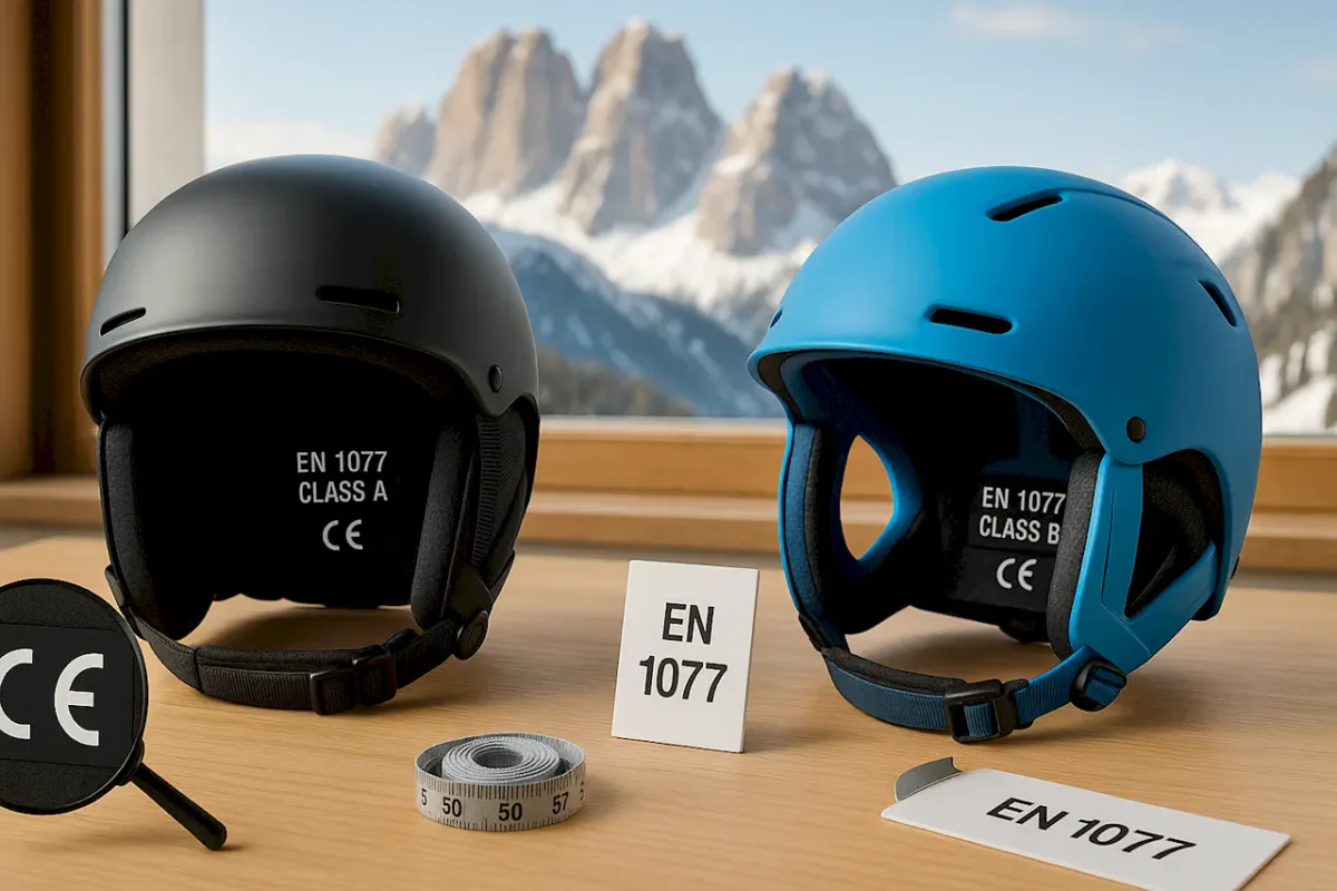 Горнолыжные шлемы стандарта EN 1077 с маркировкой CE класс A и B для соответствия итальянским требованиям